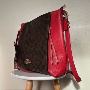 Coach Red and Brown Shoulder Bag